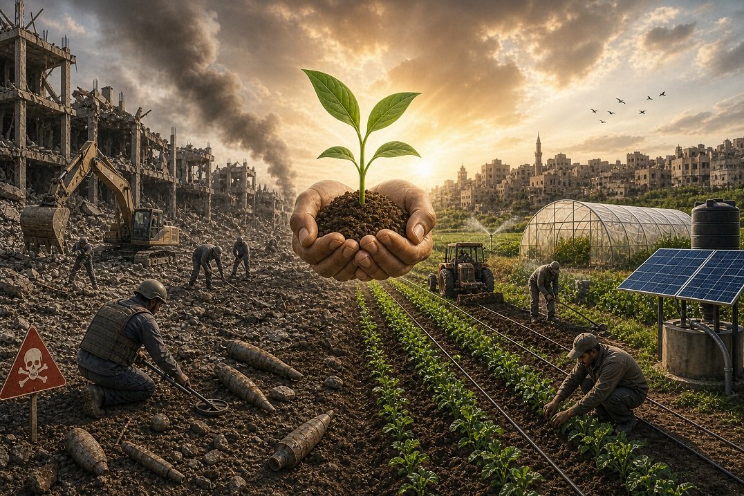 إعادة تأهيل الأراضي الزراعية في غزة بعد حرب 2023-2025 بين إزالة المخاطر، وتحديات التعافي، وأفق إعادة بناء المنظومة الزراعية